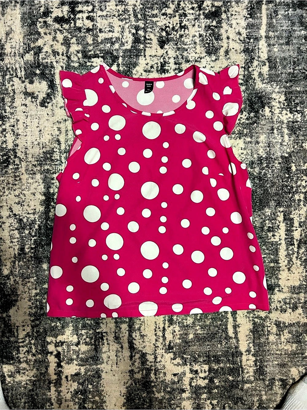 SHEIN women Polka Dot Ruffle Top Size1x